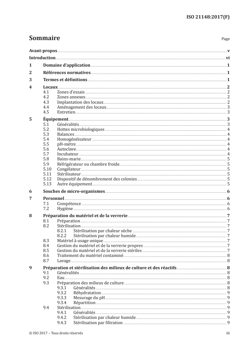 ISO 21148:2017 ISO 21148:2017 - Cosmétiques — Microbiologie — Instructions générales pour les examens microbiologiques/29/2017 - Page 3 preview