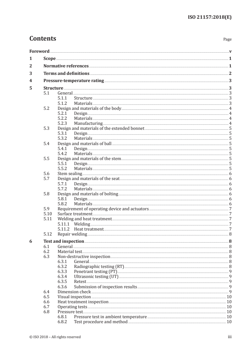 ISO 21157:2018 ISO 21157:2018 - Ships and marine technology — Ball valves for use in low temperature applications — Design and testing requirements/29/2018 - Page 3 preview