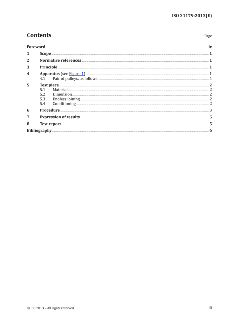 ISO 21179:2013 ISO 21179:2013 - Light conveyor belts — Determination of the electrostatic field generated by a running light conveyor belt/6/2013 - Page 3 preview