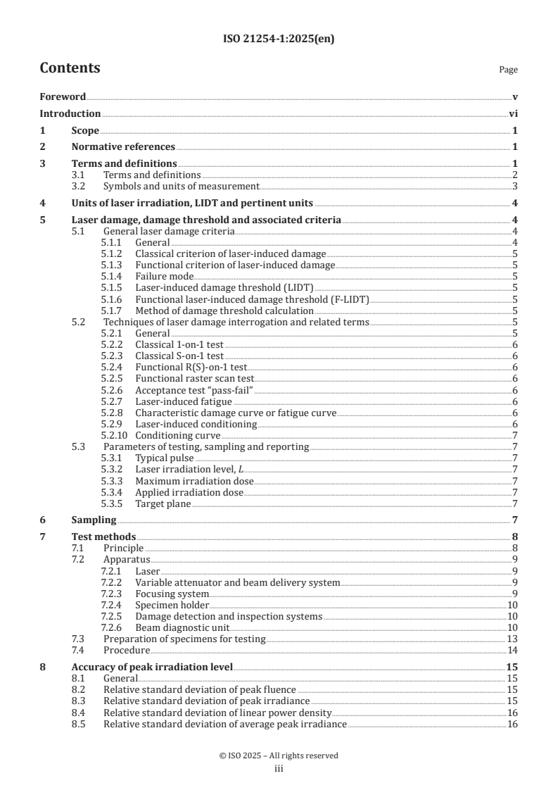 ISO 21254-1:2025 ISO 21254-1:2025 - Lasers and laser-related equipment — Test methods for laser-induced damage threshold — Part 1: Definitions and general principles
Released:19. 08. 2025 - Page 3 preview