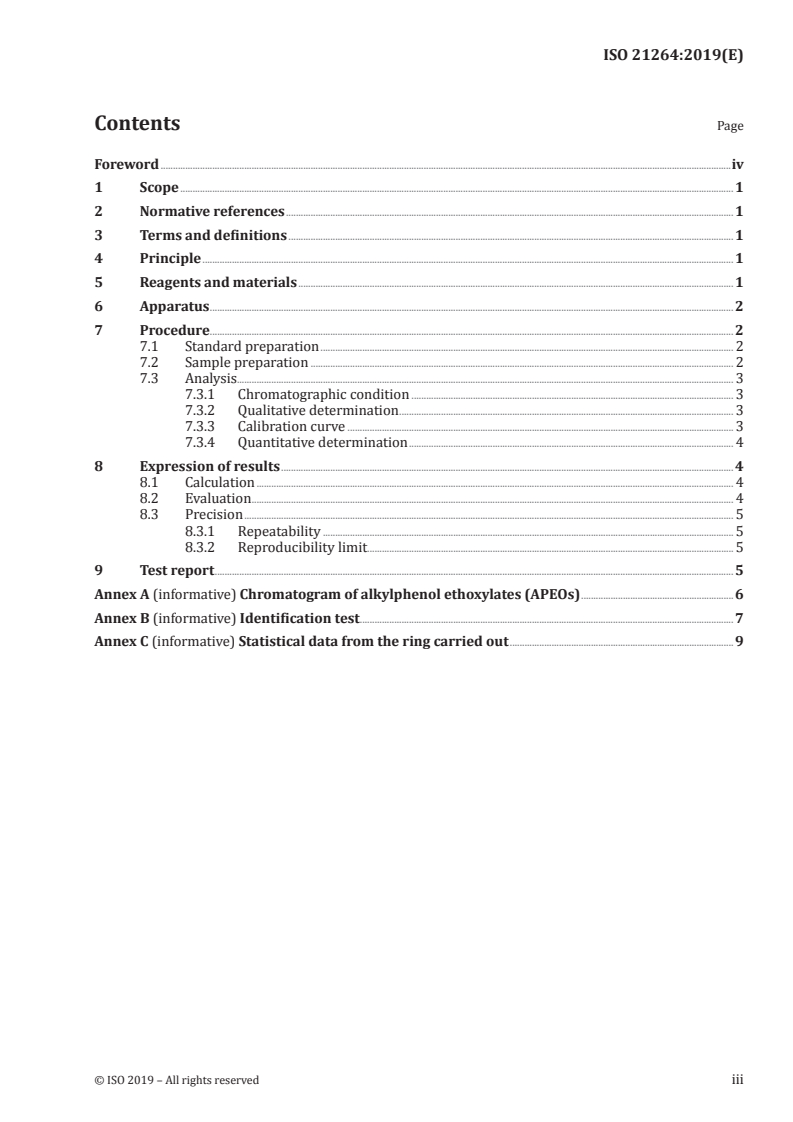 ISO 21264:2019 ISO 21264:2019 - Surface active agents — Detergents — Determination of alkylphenol ethoxylates
Released:7/24/2019 - Page 3 preview