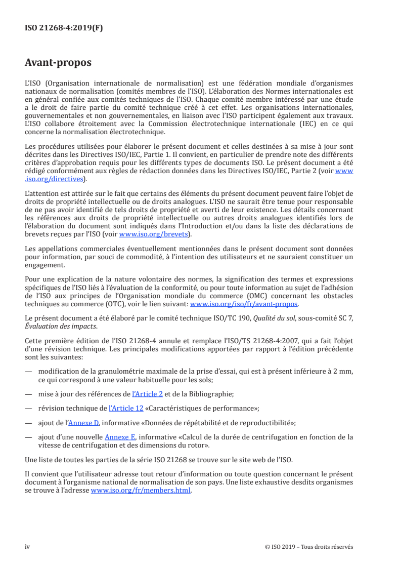 ISO 21268-4:2019 ISO 21268-4:2019 - Qualité du sol — Modes opératoires de lixiviation en vue d'essais chimiques et écotoxicologiques ultérieurs des sols et matériaux analogues au sol — Partie 4: Essai de dépendance au pH avec ajout initial d'acide/de base/13/2019 - Page 4 preview