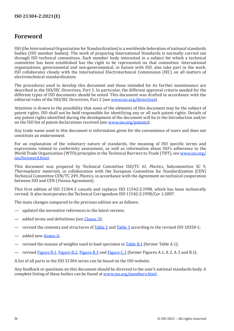ISO 21304-2:2021 ISO 21304-2:2021 - Plastics — Ultra-high-molecular-weight polyethylene (PE-UHMW) moulding and extrusion materials — Part 2: Preparation of test specimens and determination of properties
Released:1/8/2021 - Page 4 preview
