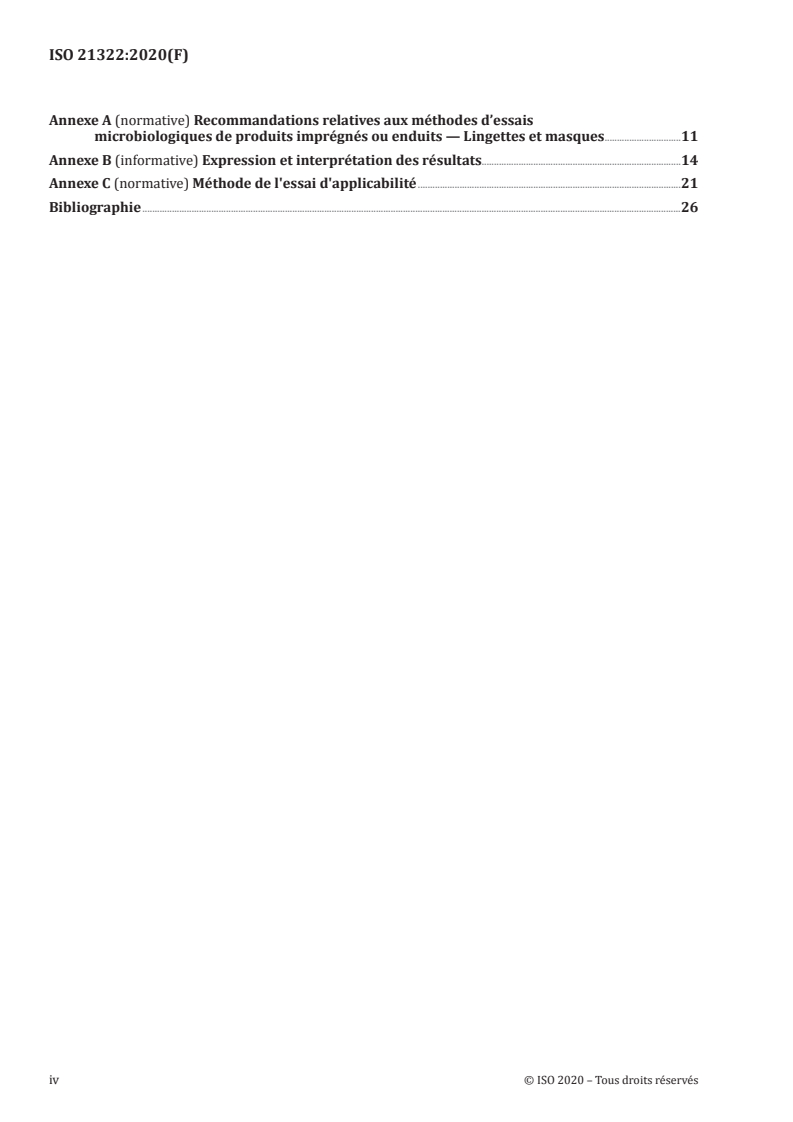 SIST ISO 21322:2020 ISO 21322:2020 - Cosmétiques — Microbiologie — Essais sur lingettes et masques imprégnés ou enduits/19/2020 - Page 4 preview