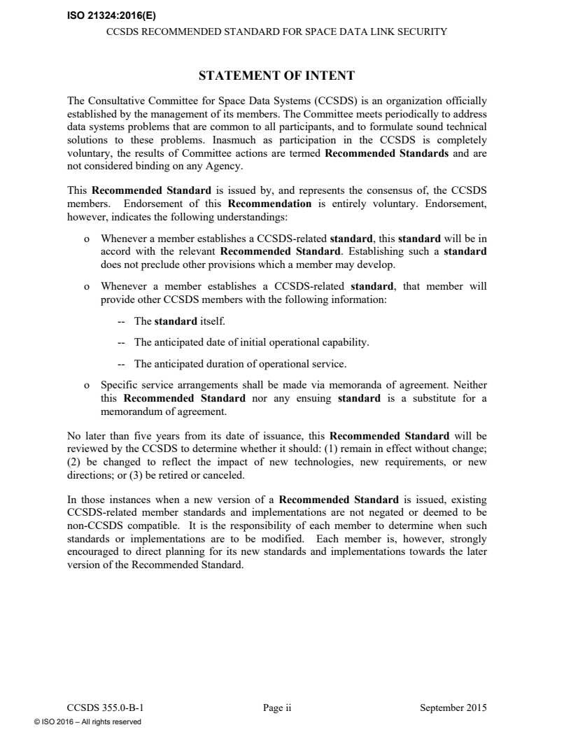 ISO 21324:2016 ISO 21324:2016 - Space data and information transfer systems — Space data link security protocol/3/2016 - Page 4 preview