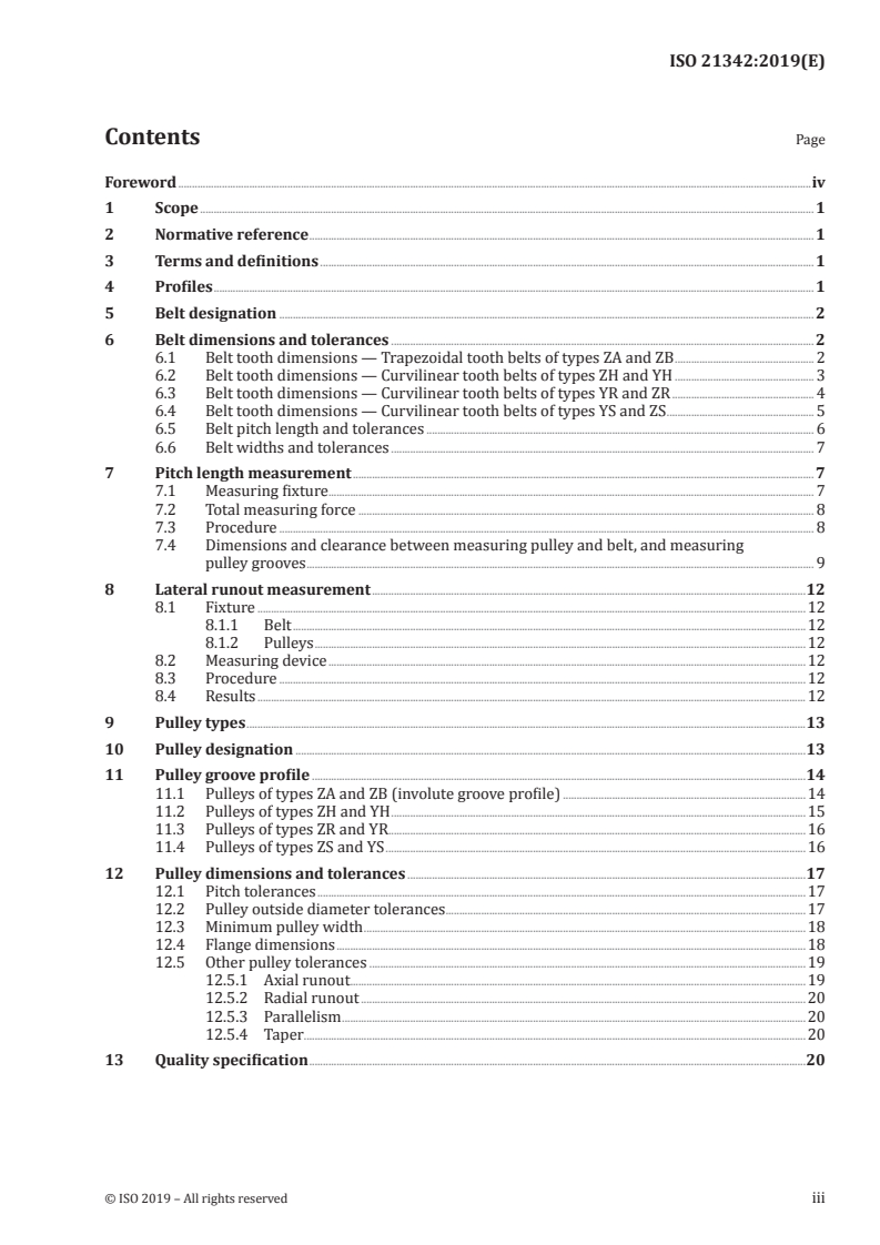 ISO 21342:2019 ISO 21342:2019 - Synchronous belt drives — Automotive belts and pulleys/30/2019 - Page 3 preview