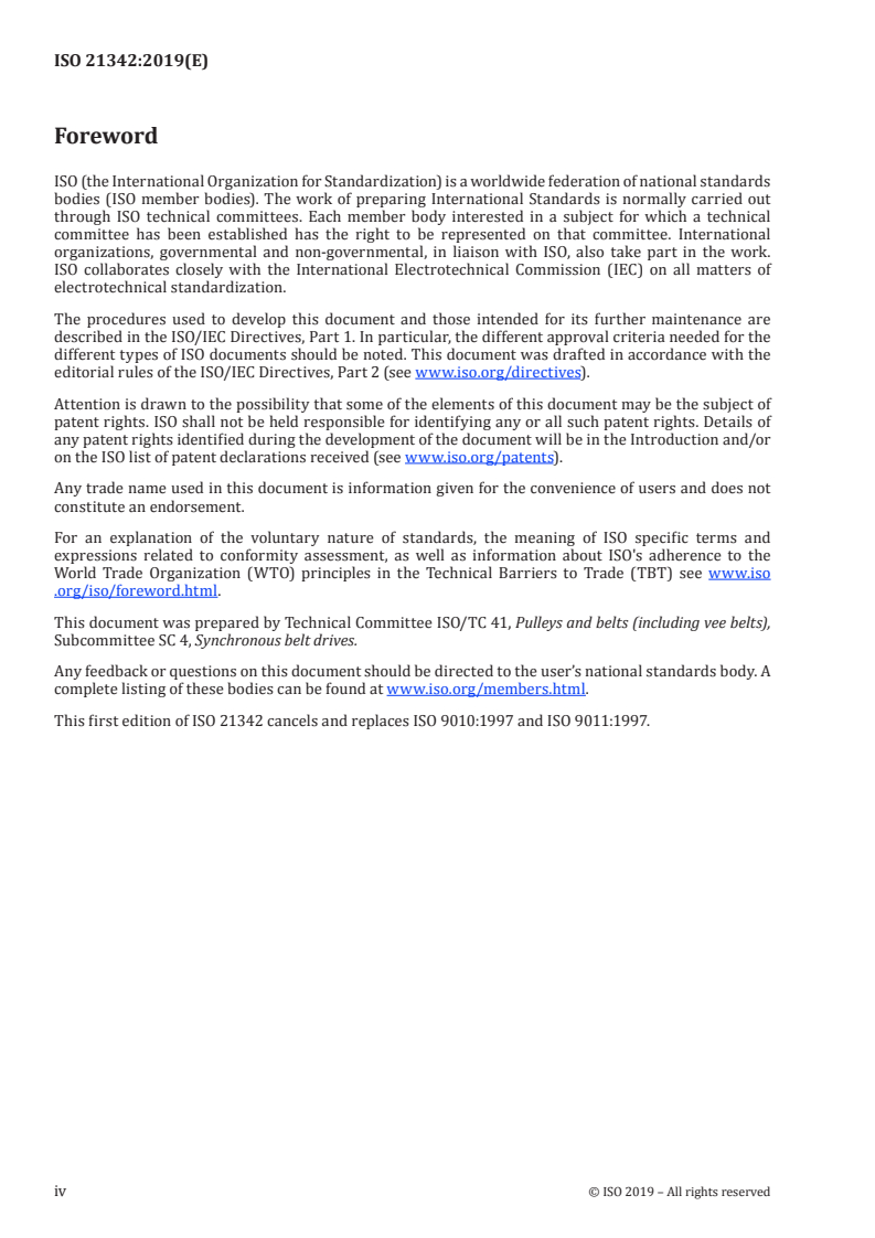 ISO 21342:2019 ISO 21342:2019 - Synchronous belt drives — Automotive belts and pulleys/30/2019 - Page 4 preview