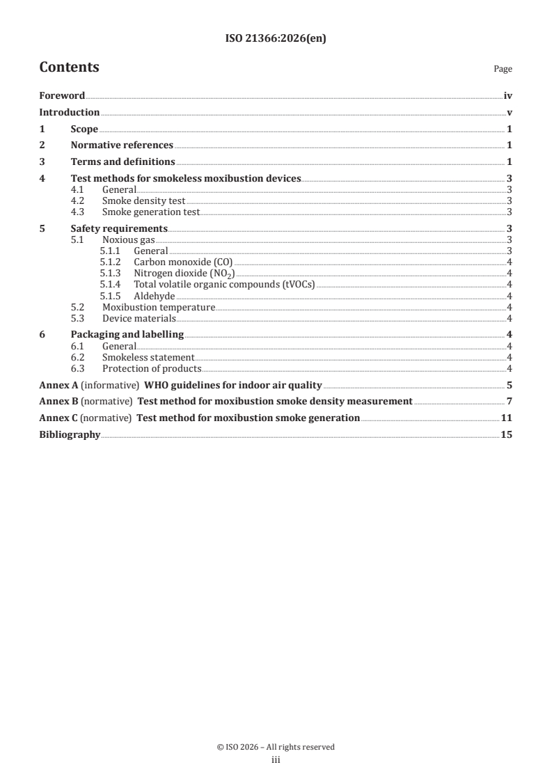 ISO 21366:2026 ISO 21366:2026 - Traditional Chinese medicine — General requirements for smokeless moxibustion devices - Page 3 preview