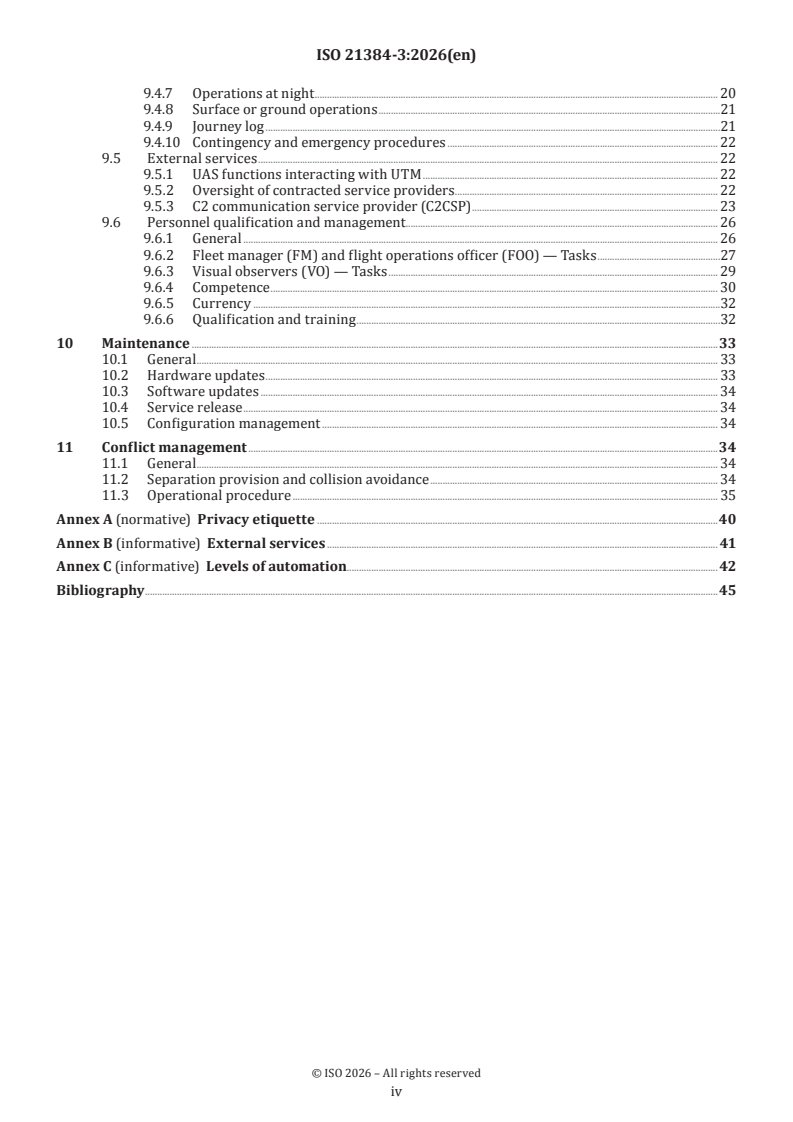 ISO 21384-3:2026 ISO 21384-3:2026 - Uncrewed aircraft systems — Part 3: Operational procedures - Page 4 preview