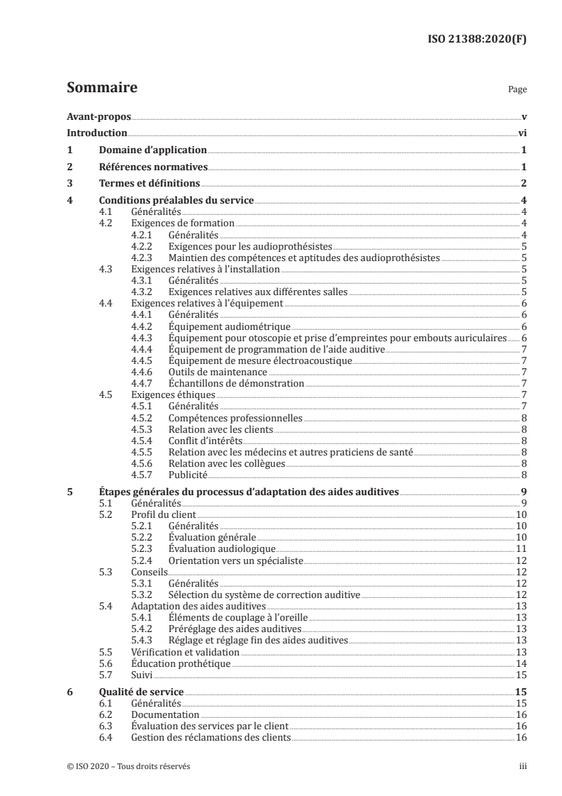 ISO 21388:2020 ISO 21388:2020 - Acoustique — Processus d'adaptation des aides auditives/9/2021 - Page 3 preview