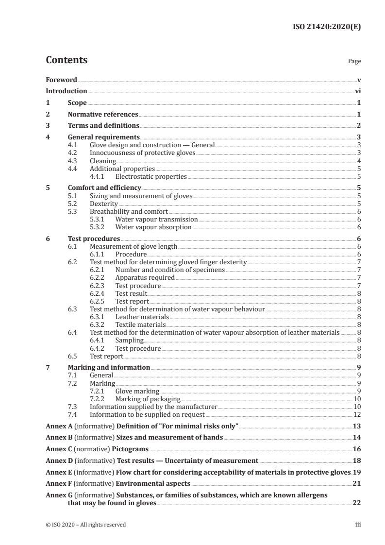 ISO 21420:2020 ISO 21420:2020 - Protective gloves — General requirements and test methods/17/2020 - Page 3 preview