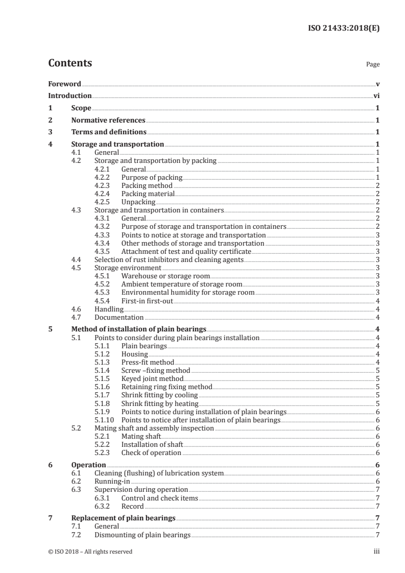 ISO 21433:2018 ISO 21433:2018 - Plain bearings — Handling of plain bearings/15/2018 - Page 3 preview