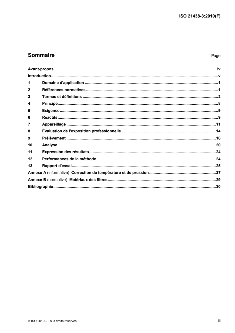 ISO 21438-3:2010 ISO 21438-3:2010 - Air des lieux de travail — Détermination des acides inorganiques par chromatographie ionique — Partie 3: Acide fluorhydrique et fluorures particulaires/30/2010 - Page 3 preview