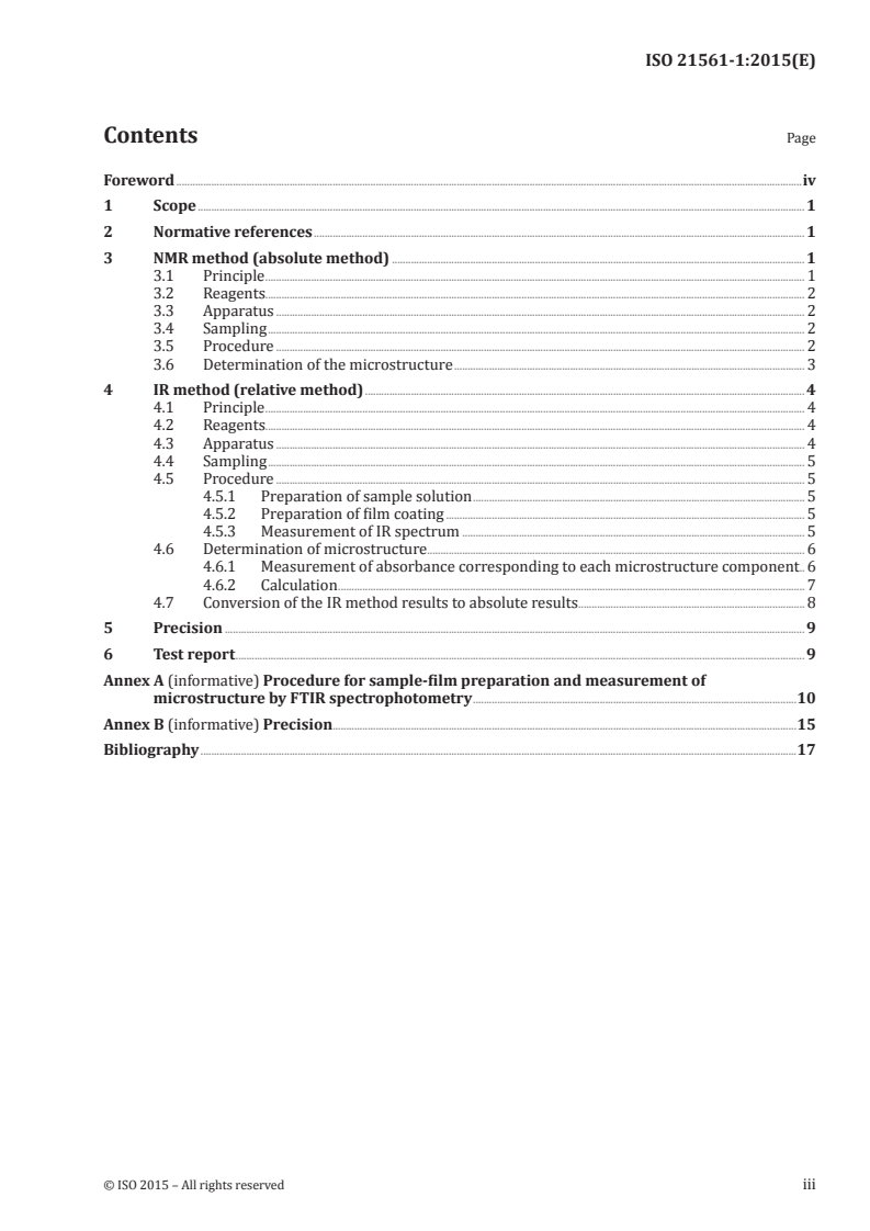 ISO 21561-1:2015 ISO 21561-1:2015 - Styrene-butadiene rubber (SBR) — Determination of the microstructure of solution-polymerized SBR — Part 1: 1H-NMR and IR with cast-film method/17/2015 - Page 3 preview