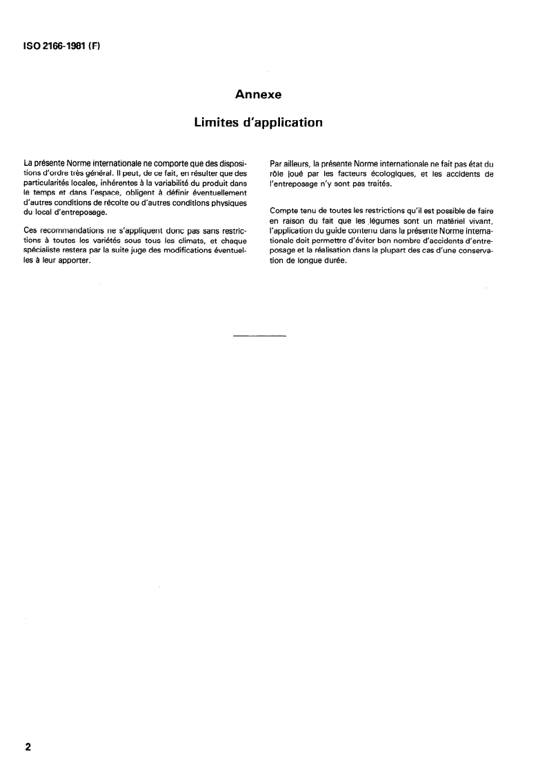 ISO 2166:1981 ISO 2166:1981 - Carottes — Guide pour l'entreposage/1/1981 - Page 4 preview