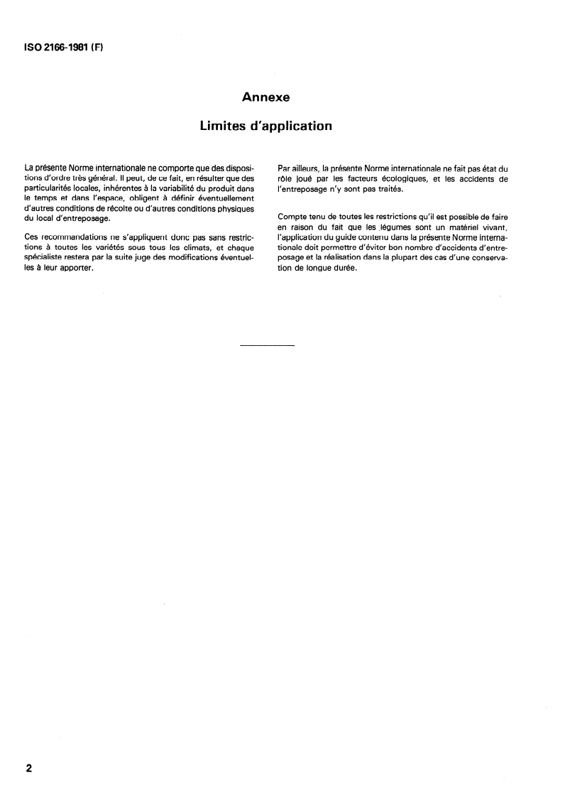 ISO 2166:1981 ISO 2166:1981 - Carottes — Guide pour l'entreposage/1/1981 - Page 4 preview