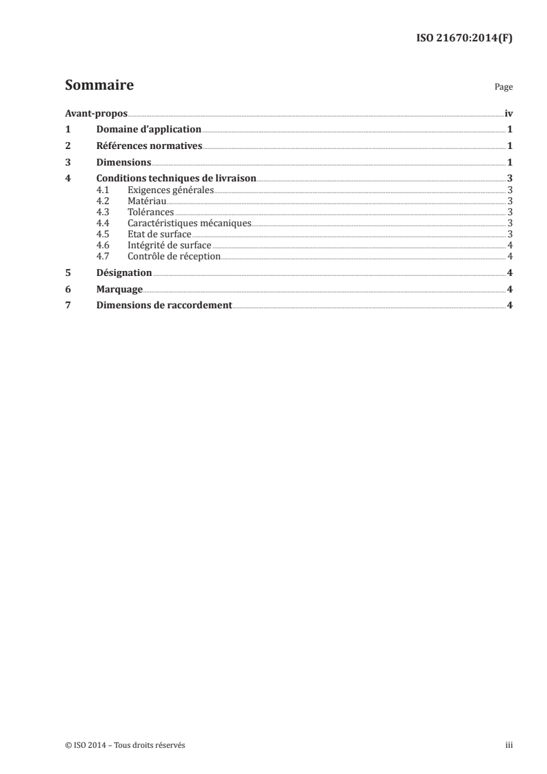 ISO 21670:2014 ISO 21670:2014 - Fixations — Écrous hexagonaux à souder, à embase plate/15/2014 - Page 3 preview