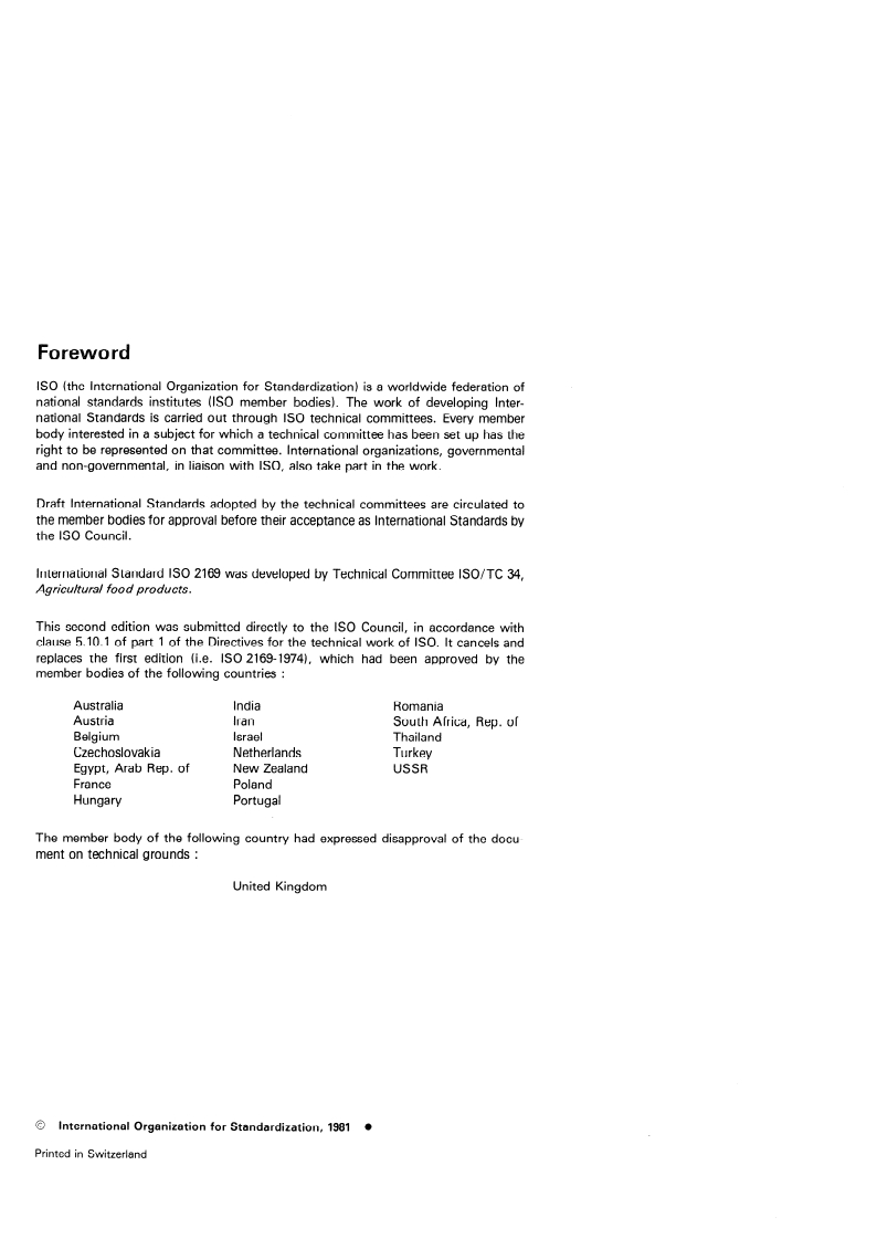 SIST ISO 2169:1996 ISO 2169:1981 - Fruits and vegetables — Physical conditions in cold stores — Definitions and measurement/1/1981 - Page 2 preview