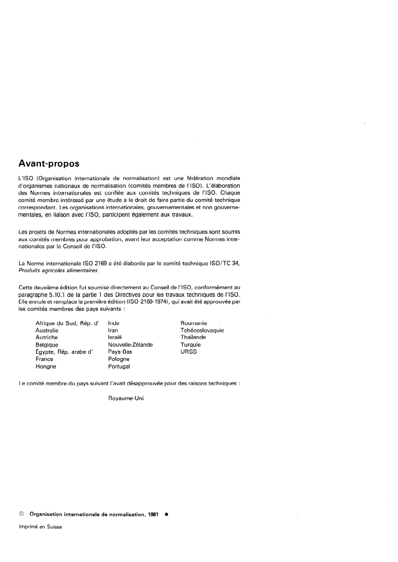 SIST ISO 2169:1996 ISO 2169:1981 - Fruits et légumes — Conditions physiques des locaux de réfrigération — Définitions et mesurage/1/1981 - Page 2 preview