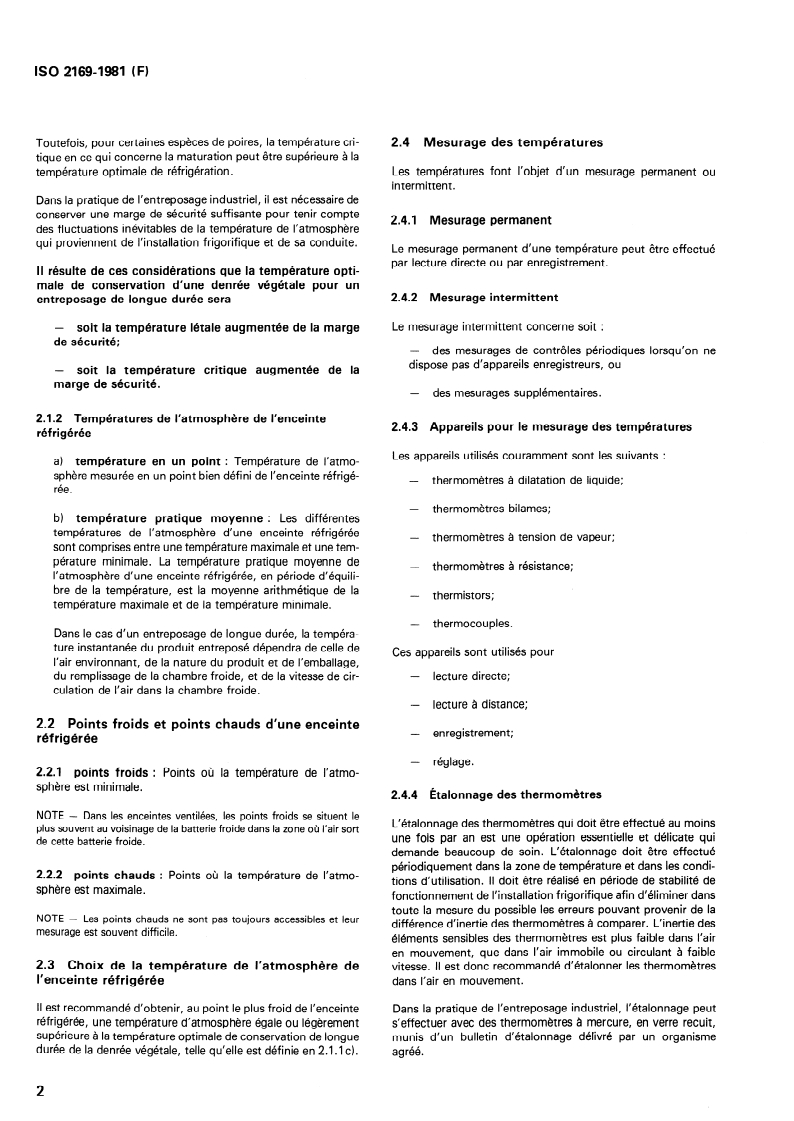 SIST ISO 2169:1996 ISO 2169:1981 - Fruits et légumes — Conditions physiques des locaux de réfrigération — Définitions et mesurage/1/1981 - Page 4 preview