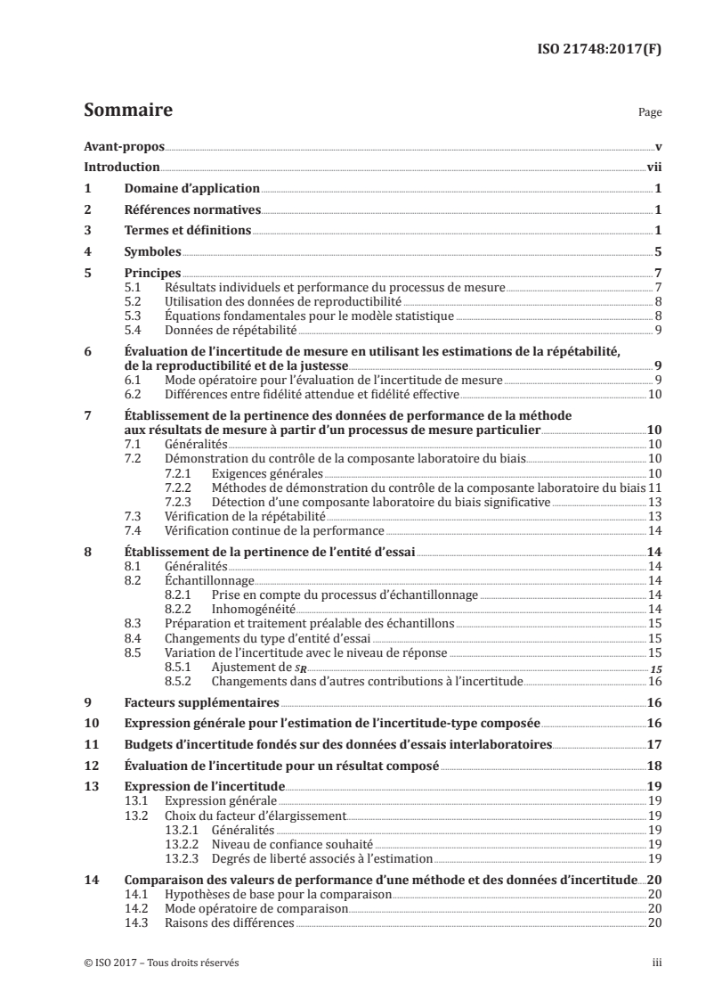 SIST ISO 21748:2017 ISO 21748:2017 - Lignes directrices relatives à l'utilisation d'estimations de la répétabilité, de la reproductibilité et de la justesse dans l'évaluation de l'incertitude de mesure/24/2017 - Page 3 preview