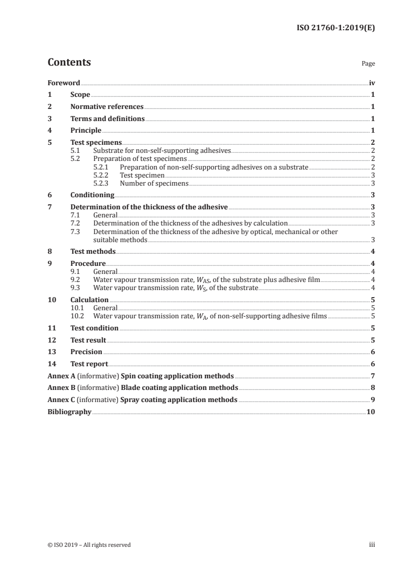 ISO 21760-1:2019 ISO 21760-1:2019 - Adhesives for organic electronic devices — Determination of water vapour transmission rate — Part 1: Adhesive film preparation methods/22/2019 - Page 3 preview