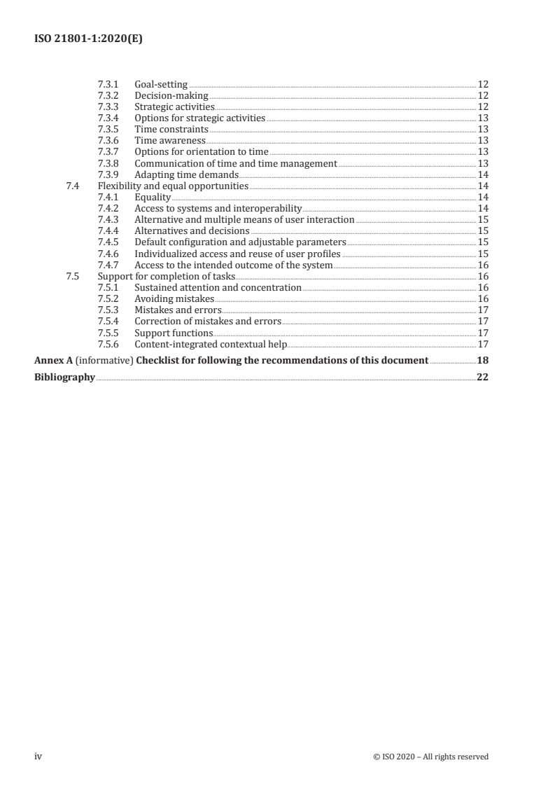 ISO 21801-1:2020 ISO 21801-1:2020 - Cognitive accessibility — Part 1: General guidelines/13/2020 - Page 4 preview
