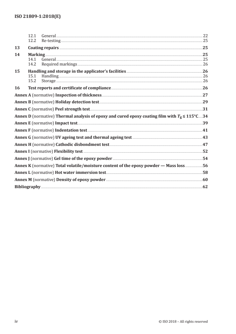 ISO 21809-1:2018 ISO 21809-1:2018 - Petroleum and natural gas industries — External coatings for buried or submerged pipelines used in pipeline transportation systems — Part 1: Polyolefin coatings (3-layer PE and 3-layer PP)/3/2018 - Page 4 preview