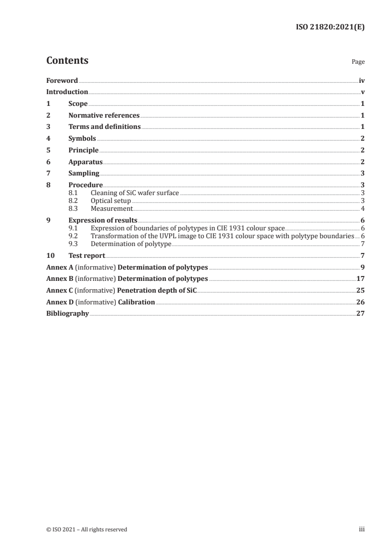 ISO 21820:2021 ISO 21820:2021 - Fine ceramics (advanced ceramics, advanced technical ceramics) — Ultraviolet photoluminescence image test method for analysing polytypes of boron- and nitrogen-doped SiC crystals/17/2021 - Page 3 preview