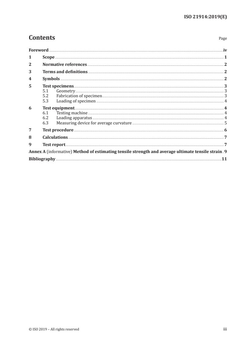 ISO 21914:2019 ISO 21914:2019 - Test methods for fibre-reinforced cementitious composites — Bending moment — Curvature curve by four-point bending test/23/2019 - Page 3 preview