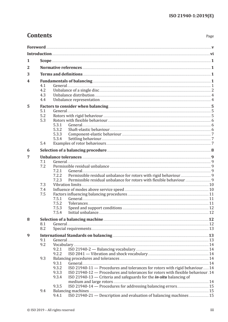 ISO 21940-1:2019 ISO 21940-1:2019 - Mechanical vibration — Rotor balancing — Part 1: Introduction/19/2019 - Page 3 preview
