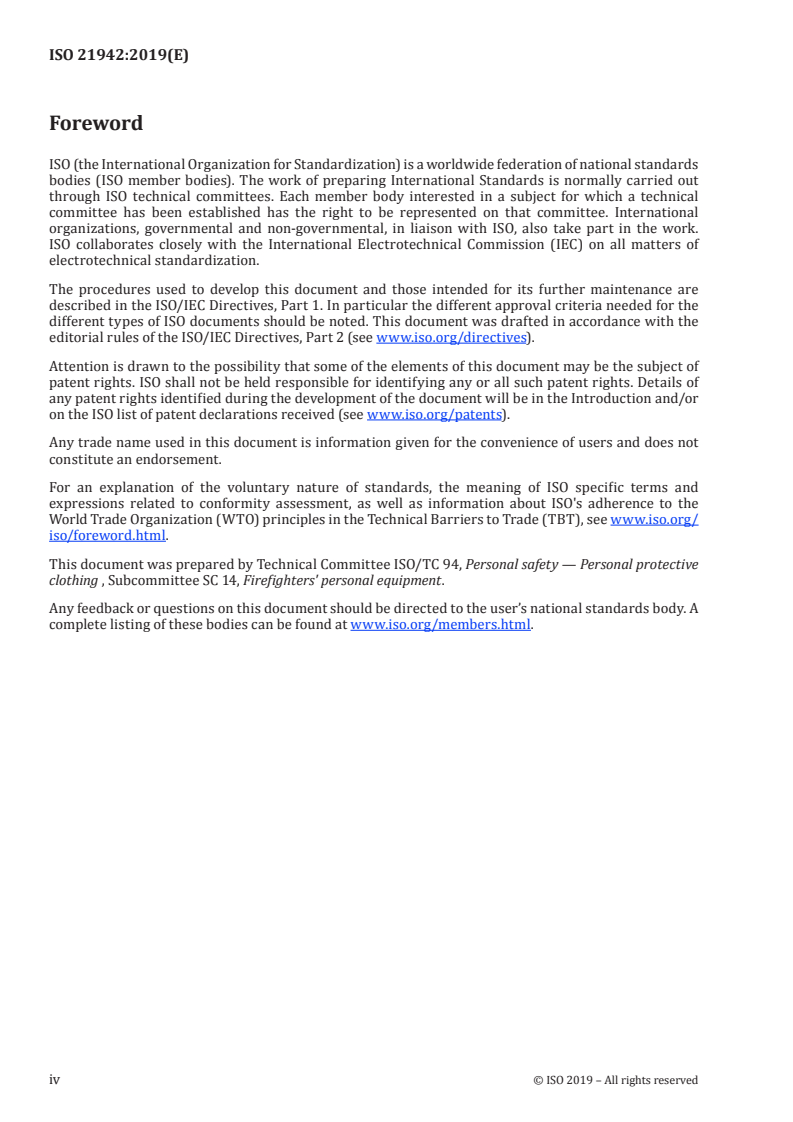 ISO 21942:2019 ISO 21942:2019 - Station uniform for firefighters/19/2019 - Page 4 preview