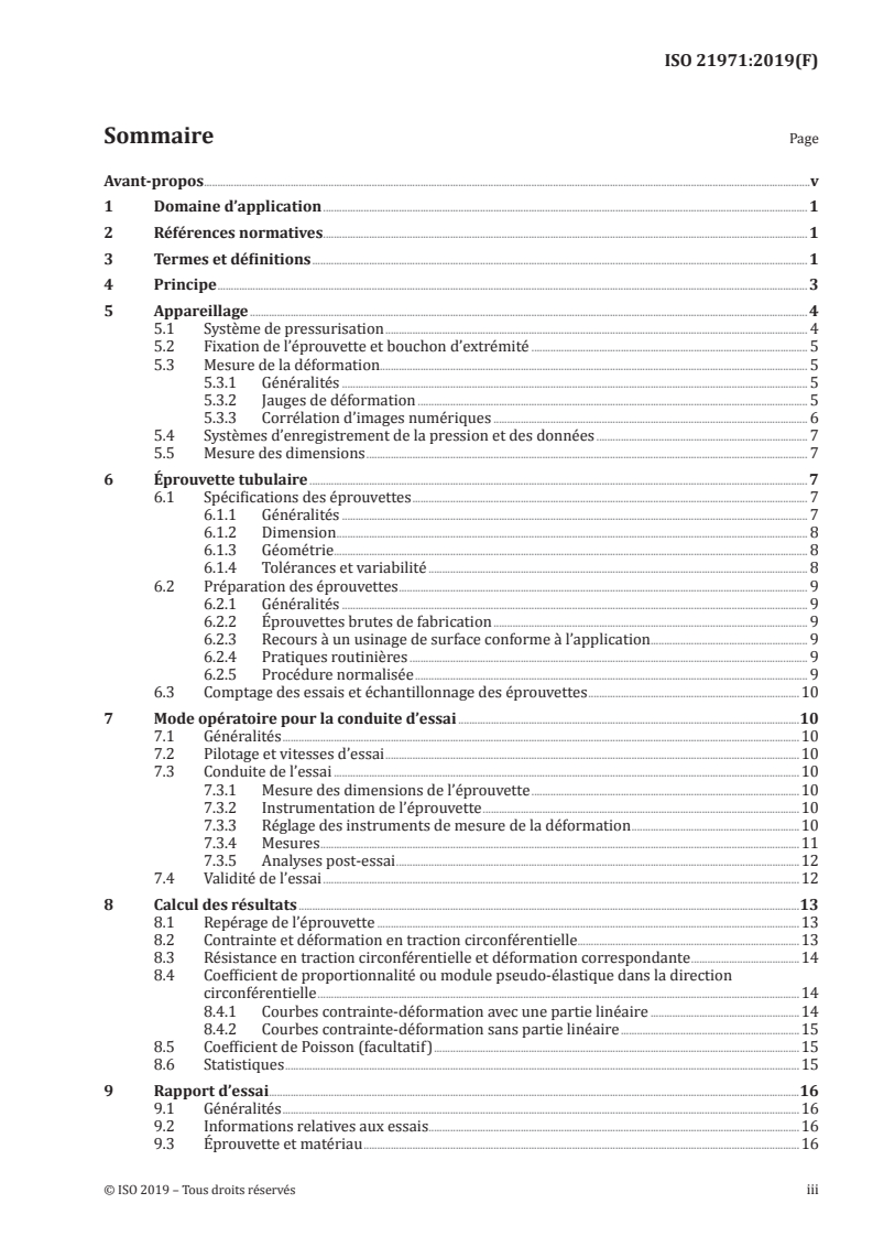 ISO 21971:2019 ISO 21971:2019 - Céramiques techniques (céramiques avancées, céramiques techniques avancées) — Propriétés mécaniques des céramiques composites à température ambiante et à pression atmosphérique — Détermination des propriétés en traction circonférentielle de tubes/11/2019 - Page 3 preview