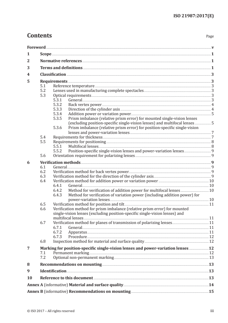 ISO 21987:2017 ISO 21987:2017 - Ophthalmic optics — Mounted spectacle lenses/17/2017 - Page 3 preview
