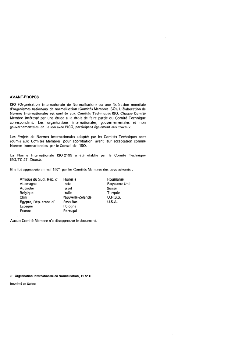 ISO 2199:1972 ISO 2199:1972 - Bicarbonate de sodium à usage industriel — Dosage de l'hydrogénocarbonate de sodium — Méthode titrimétrique/1/1972 - Page 2 preview