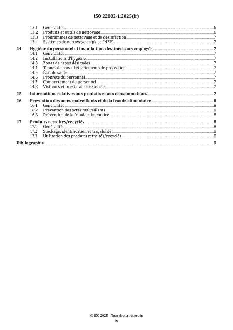 ISO 22002-1:2025 ISO 22002-1:2025 - Programmes prérequis pour la sécurité des denrées alimentaires — Partie 1: Fabrication des denrées alimentaires
Released:29. 07. 2025 - Page 4 preview