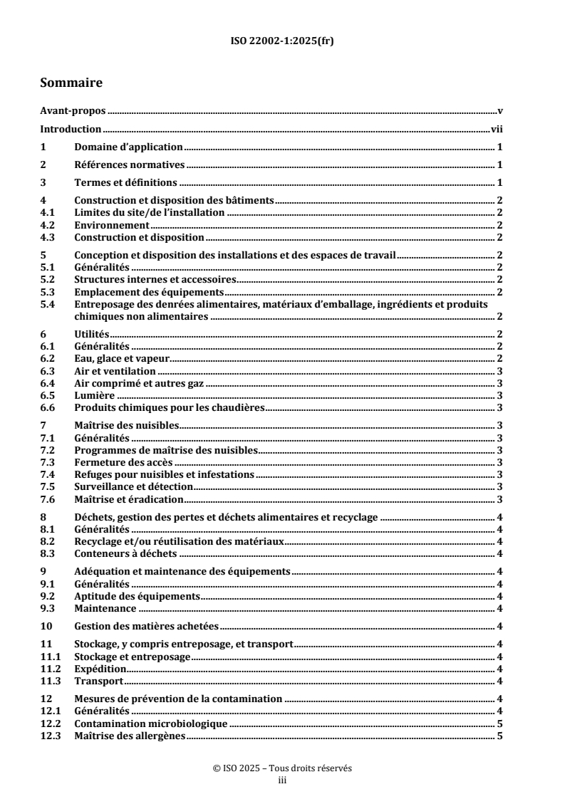 ISO 22002-1:2025 REDLINE ISO 22002-1:2025 - Programmes prérequis pour la sécurité des denrées alimentaires — Partie 1: Fabrication des denrées alimentaires
Released:10/8/2025 - Page 3 preview
