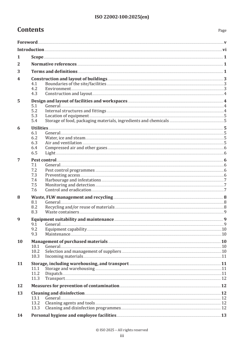 ISO 22002-100:2025 ISO 22002-100:2025 - Prerequisite programmes on food safety — Part 100: Requirements for the food, feed and packaging supply chain
Released:29. 07. 2025 - Page 3 preview
