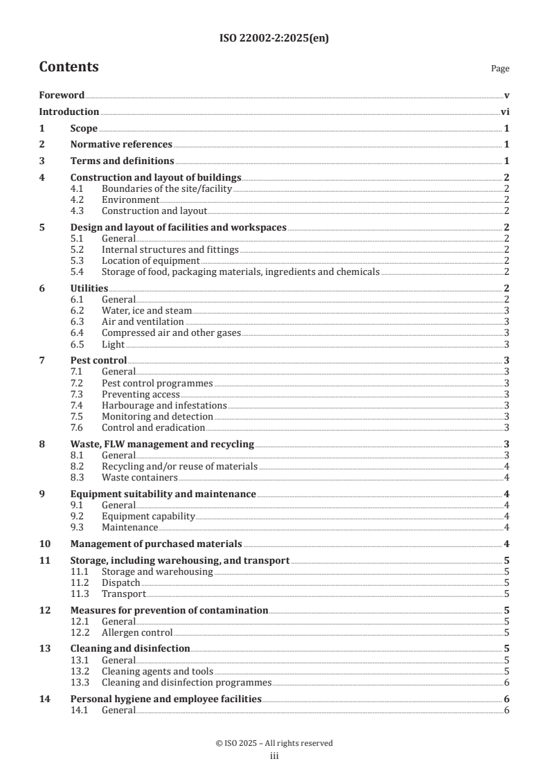 ISO 22002-2:2025 ISO 22002-2:2025 - Prerequisite programmes on food safety — Part 2: Catering
Released:29. 07. 2025 - Page 3 preview