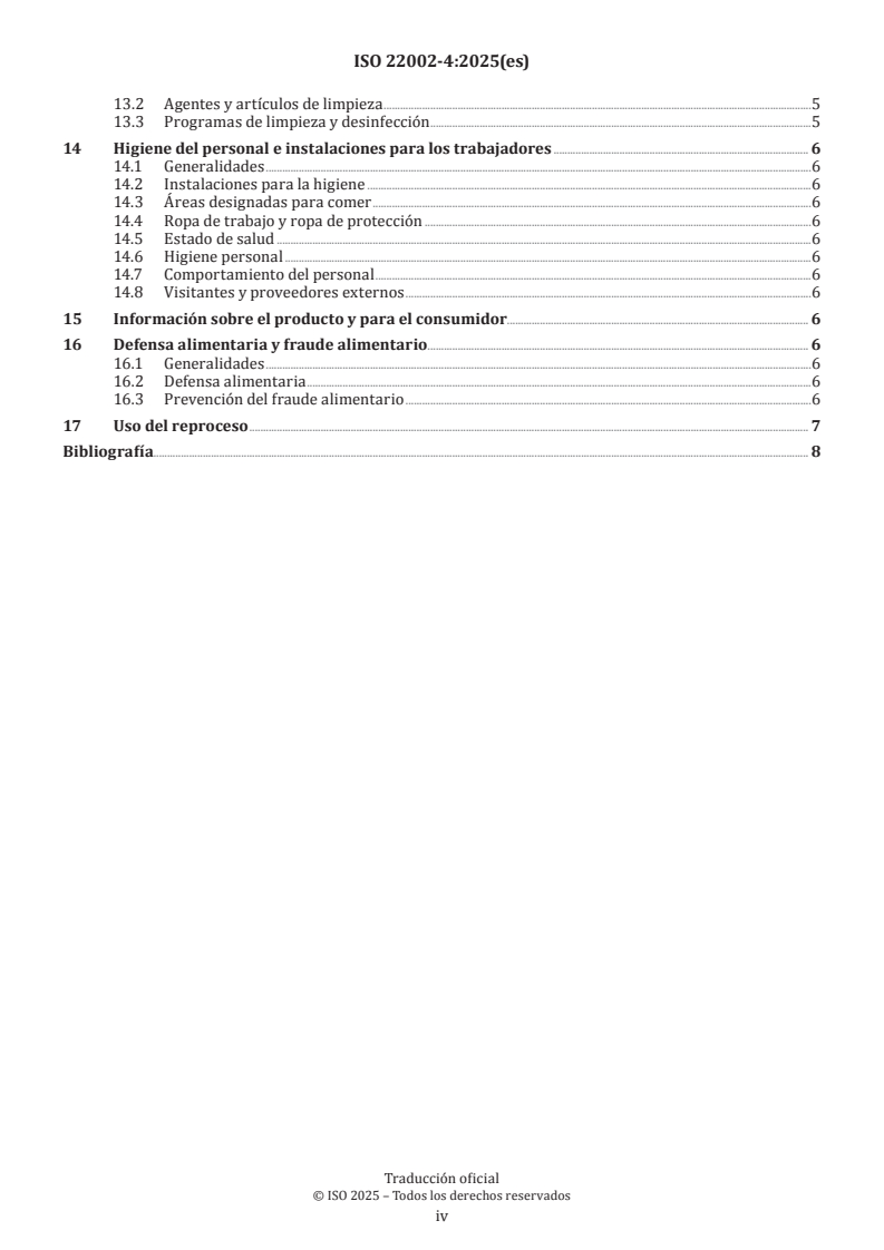 ISO 22002-4:2025 ISO 22002-4:2025 - Prerequisite programmes on food safety — Part 4: Food packaging manufacturing - Page 4 preview