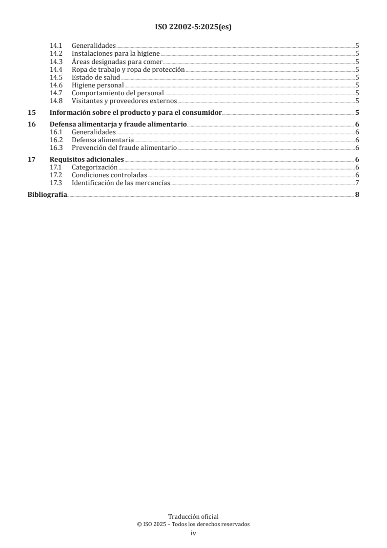ISO 22002-5:2025 ISO 22002-5:2025 - Prerequisite programmes on food safety — Part 5: Transport and storage - Page 4 preview