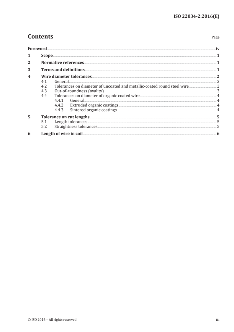 ISO 22034-2:2016 ISO 22034-2:2016 - Steel wire and wire products — Part 2: Tolerances on wire dimensions/1/2016 - Page 3 preview