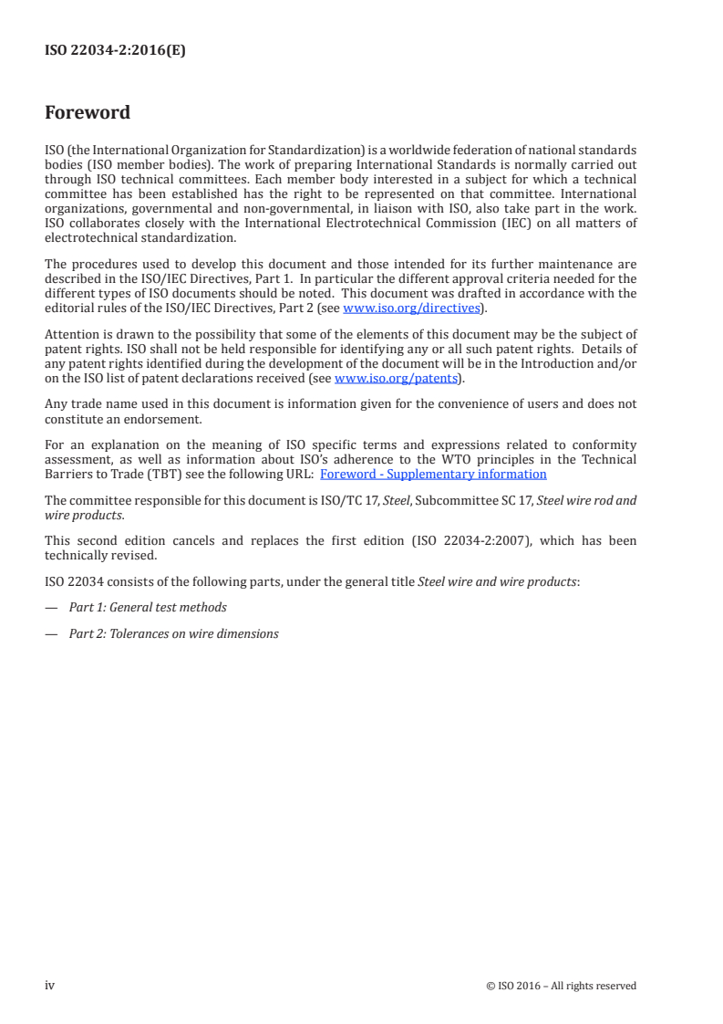 ISO 22034-2:2016 ISO 22034-2:2016 - Steel wire and wire products — Part 2: Tolerances on wire dimensions/1/2016 - Page 4 preview