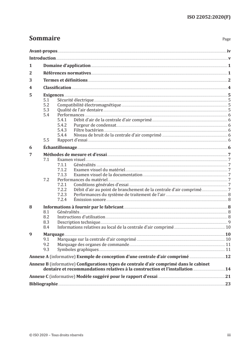 ISO 22052:2020 ISO 22052:2020 - Médecine bucco-dentaire — Centrale d’air comprimé/23/2020 - Page 3 preview