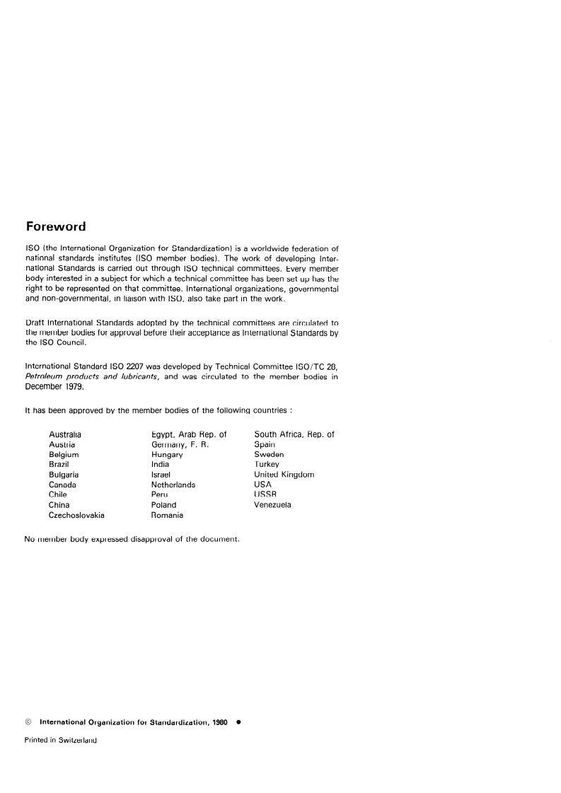 ISO 2207:1980 ISO 2207:1980 - Petroleum waxes — Determination of congealing point/1/1980 - Page 2 preview