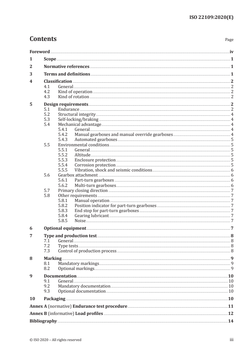 ISO 22109:2020 ISO 22109:2020 - Industrial valves — Gearbox for valves/10/2020 - Page 3 preview