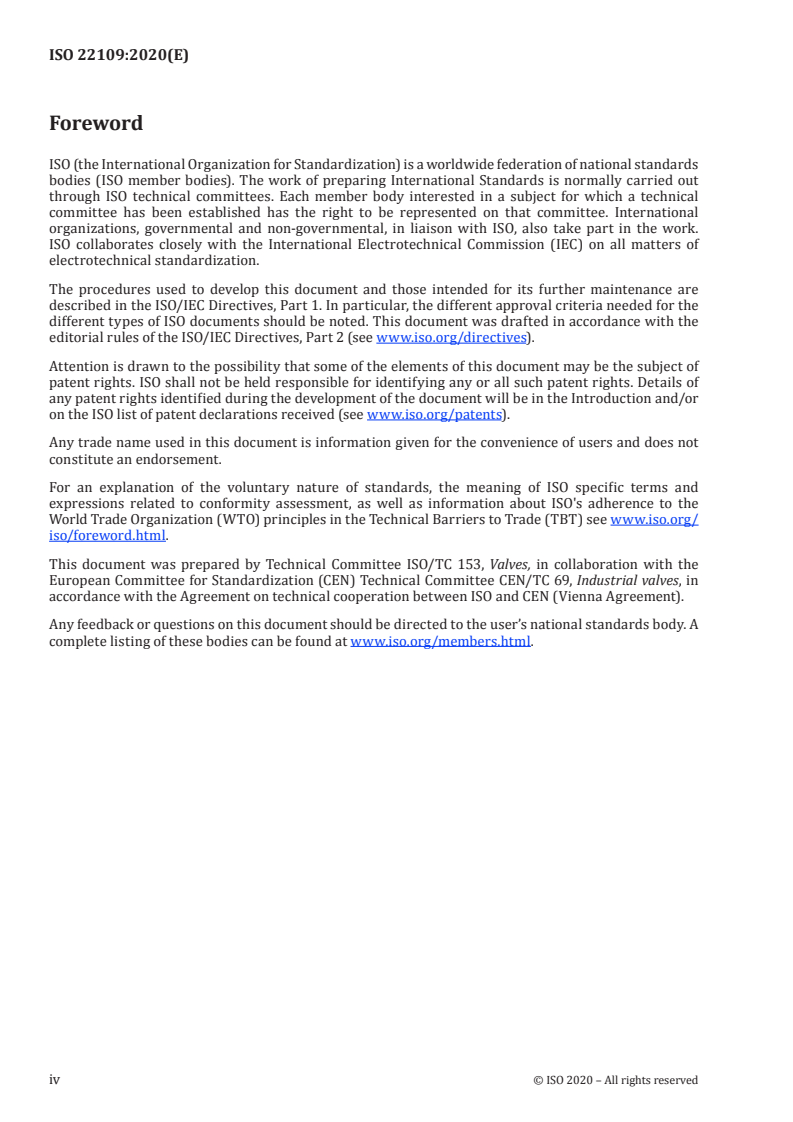 ISO 22109:2020 ISO 22109:2020 - Industrial valves — Gearbox for valves/10/2020 - Page 4 preview
