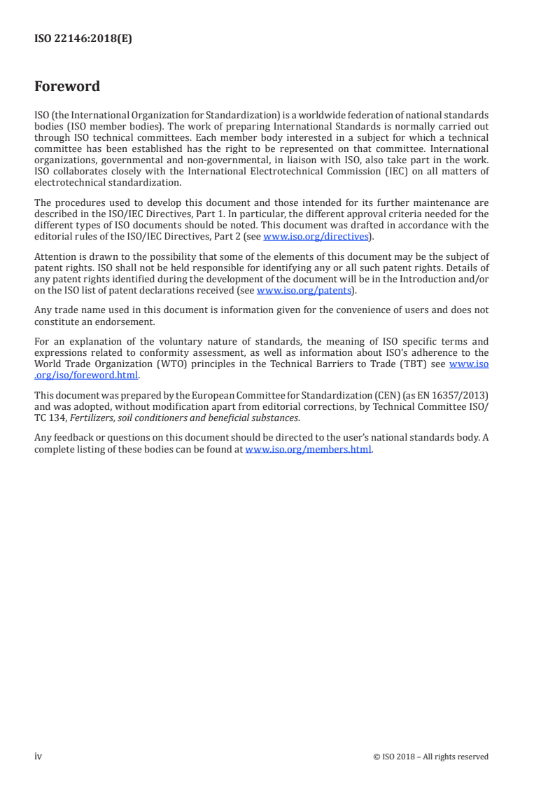 ISO 22146:2018 ISO 22146:2018 - Carbonate liming materials — Determination of reactivity — Automatic titration method with citric acid/5/2018 - Page 4 preview