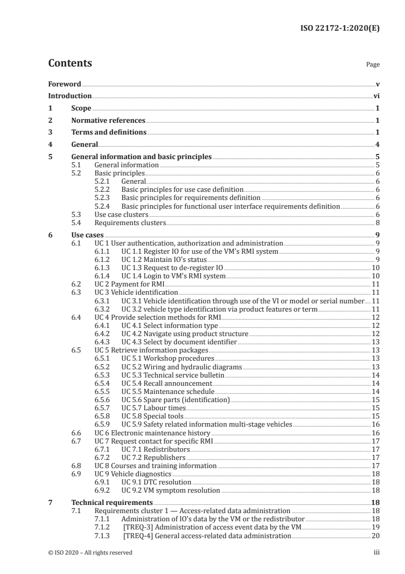 ISO 22172-1:2020 ISO 22172-1:2020 - Agricultural vehicles — Standardized access to repair and maintenance information (RMI) — Part 1: User interface requirements for web-based information systems/7/2020 - Page 3 preview