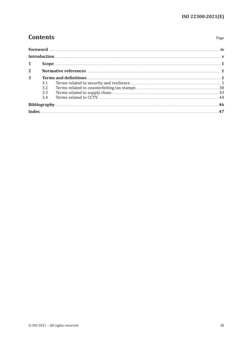 ISO 22300:2021 ISO 22300:2021 - Security and resilience — Vocabulary/24/2021 - Page 3 preview
